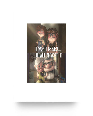 Carl Fredricksen and Ellie Posters UP to My Wife Awesome Gifts Decor Bedroom, Living Room 24x36 Print - White24x36 Poster